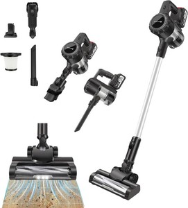 VickyHome Akku-Stielstaubsauger 15KPa Saugkraft - 2 Akkus - Schwarz