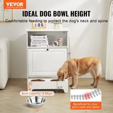VEVOR Pet Feeding Station with 2 Stainless Steel Bowls, Elevated Dog Bowls with