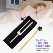528Hz Healing Tuning Fork With Silicone Hammer Sound Therapy Musical