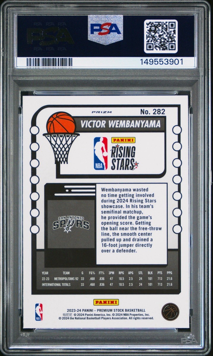 PSA 10 2023 Victor Wembanyama RC Seismic Silver Prizm Hoops
