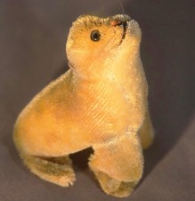 Vintage Steiff Small Robby Sea Lion Plush Toy 5 Standing 1960s Germany
