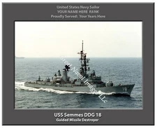 USS Semmes DDG 18 Personalized Canvas Ship Photo Print Navy Veteran 2