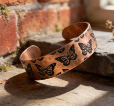 Handcrafted Ethically Sourced Copper "Butterflies" Cuff Bracelet...Ships Free 