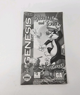 SYLVESTER AND TWEETY IN CAGEY CAPERS SEGA GENESIS INSTRUCTION MANUAL ONLY