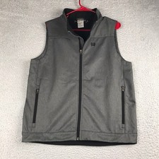 Cinch Vest Boys 2XL Gray Softshell Bonded Fleece Lined Full Zip Western Cowboy
