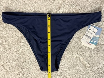 NWT Women's ROXY SD Beach Classics Hipster Mod Bikini Bottom Sz M Blue Indigo