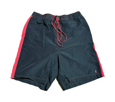VTG Polo Sport Ralph Lauren Swim Trunks Men Black L Lined Board Shorts Red Pony