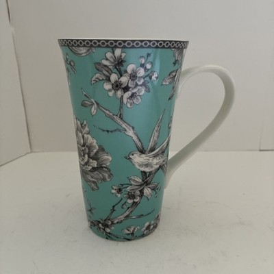 222 Fifth Adelaide 16 Ounce Turquoise Latte Mug 6 1/8  x 3.75  