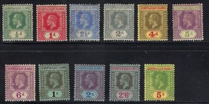Gilbert & Ellice Is., 1912-1916, Scott #14-17, 19-25, Mint, Lightly Hinged