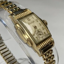 Vintage Bulova 10AX Mens Watch 10K RGP Bezel  - WORKS