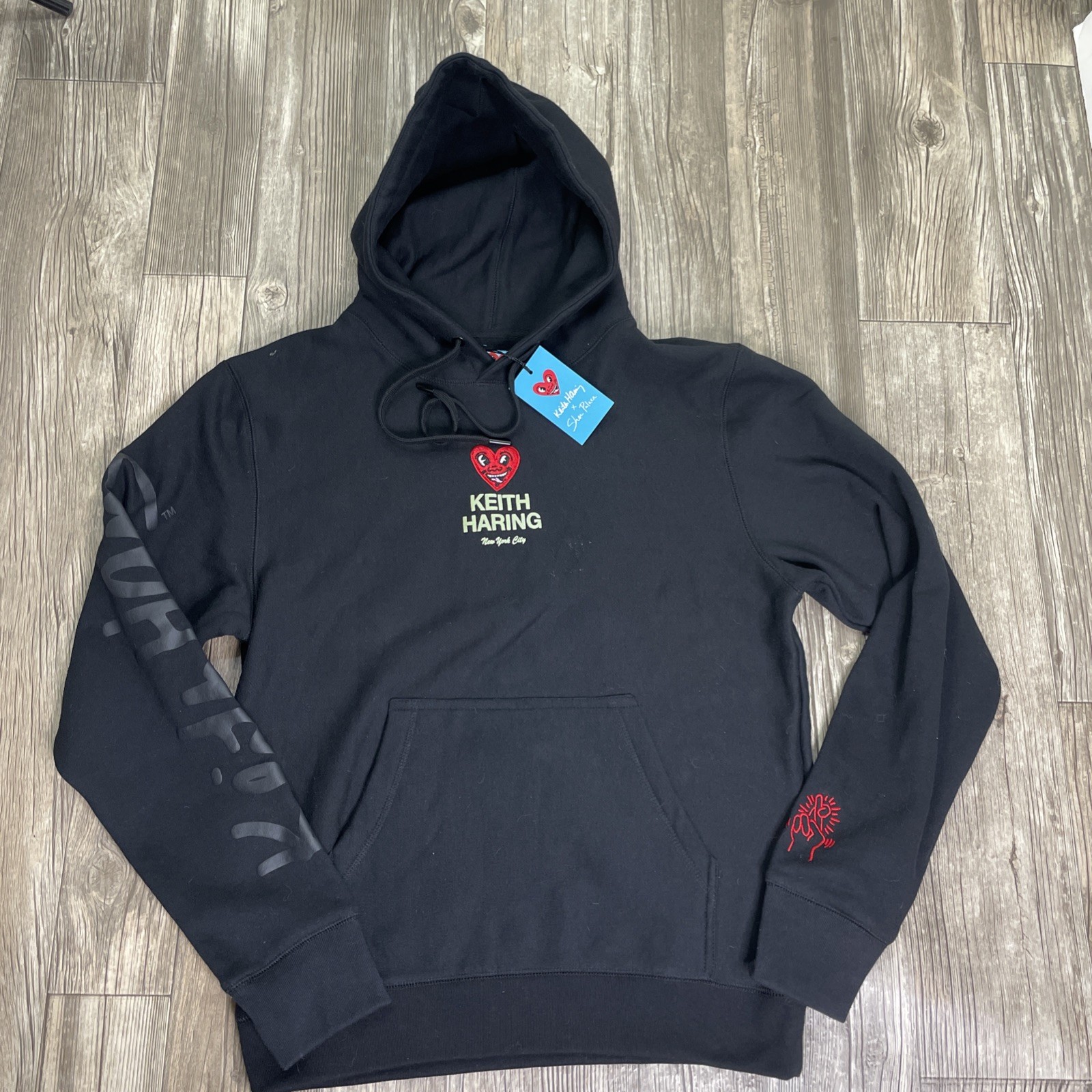 NWT Keith Haring X Shoe Palace Black Hoodie Size M Radiant Baby