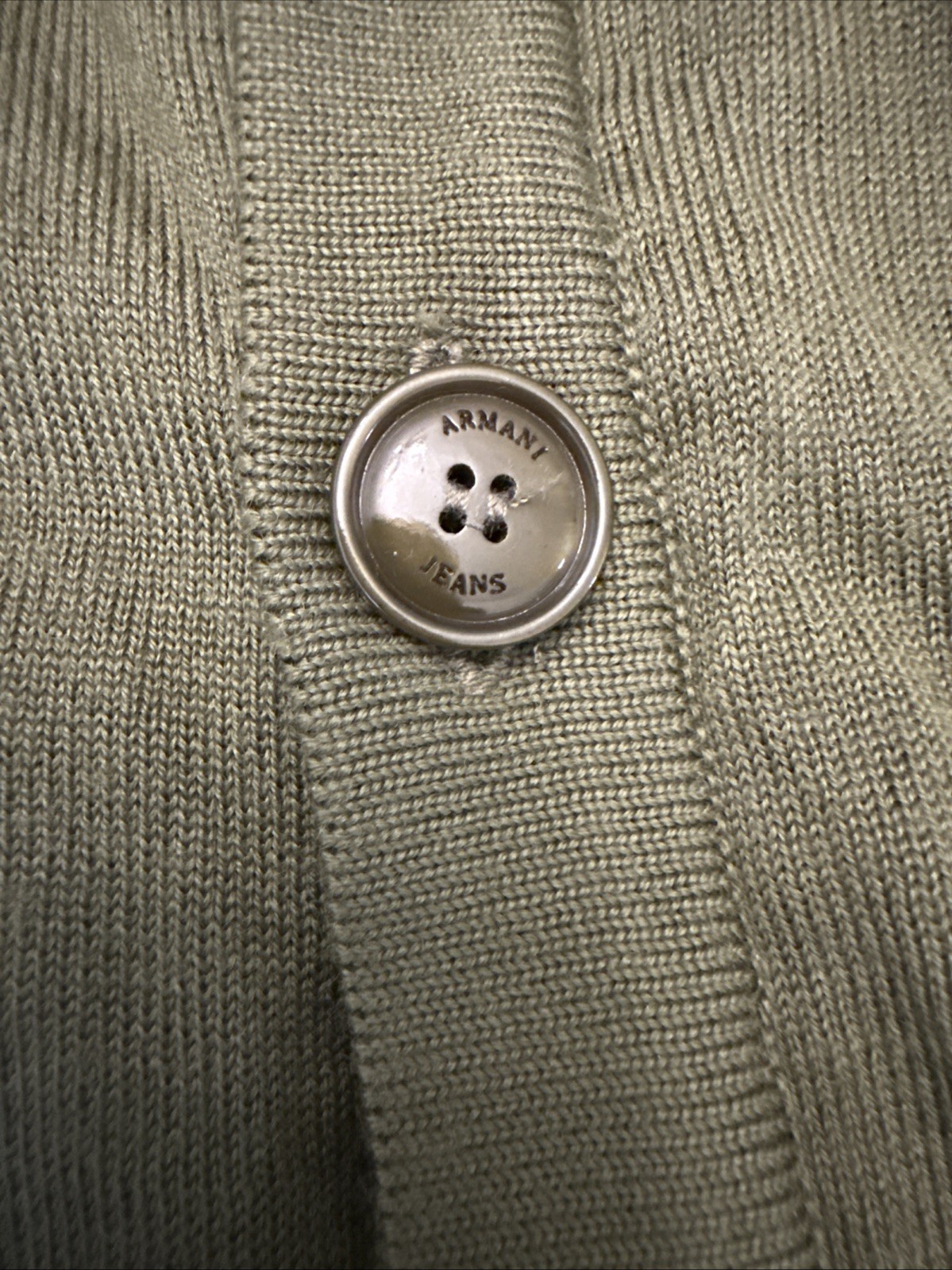 Armani  Wool Blend Cardigan Sweater in Hunter Green Medium 100percent Virgin Wool image 6