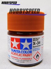 TAMIYA X-34 ACRYLIC PAINT METALLIC BROWN GLOSS 23ml bottle TAM81034 NEW