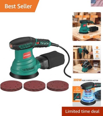 13000RPM Electric Palm Sander with 6 Speeds & Dust Collection Bag - HYCHIKA