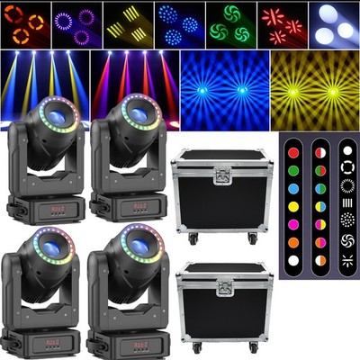 180W Moving Head Light W/Case LED 7Gobo Zoom Beam Stage Spot Lighting DJ Disco