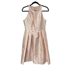Alfred Sung Womens size 10 dress blush D769 pleated satin a-line