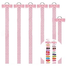 6 Pcs 38" Hair Bow Holder Organizer for Girls, Ribbon Hair Bow Display Hanger,