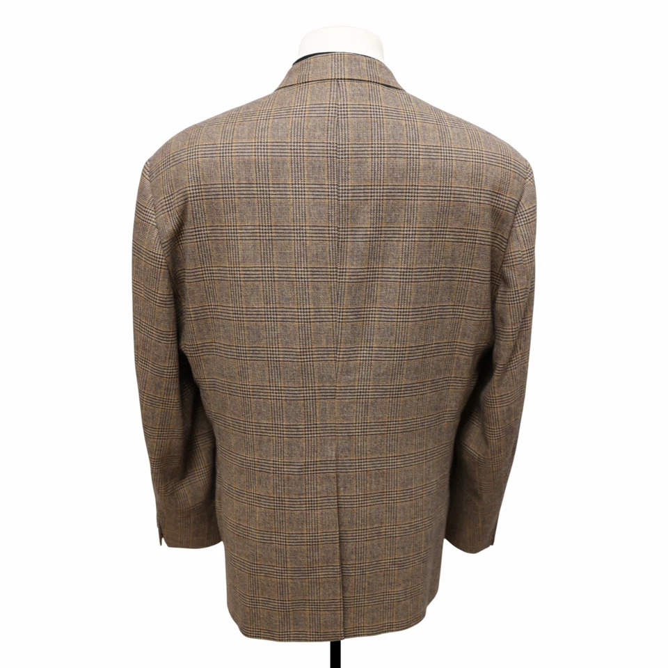 Винтажный корпоративный образ - TOM JAMES мужской коричневый клетку спортивное пальто куртка blazer 46 R - Изображение 4 из 4