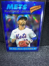 Topps 2025 Heritage Chrome Blue Border Francisco Lindor #229/150 Mets MLB Card