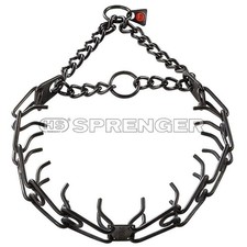 Herm Sprenger Black Stainless Steel Ultra-Plus Prong Collar with Center-Plate...