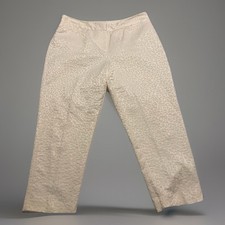 Ruby Red Petites White Print White Capris Size 16P A22 