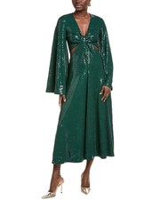 Michael Kors Collection Sequin Cutout V-Neck Midi Dress Size:8   $5290   NWT