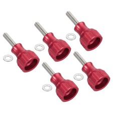 40mm long aluminum alloy knurled head screws, 5pcs M5 19mm, red