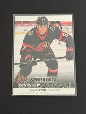 Shane Pinto 2021-22 Upper Deck Credentials Rookie Arrivals Insert Card # RA50. rookie card picture
