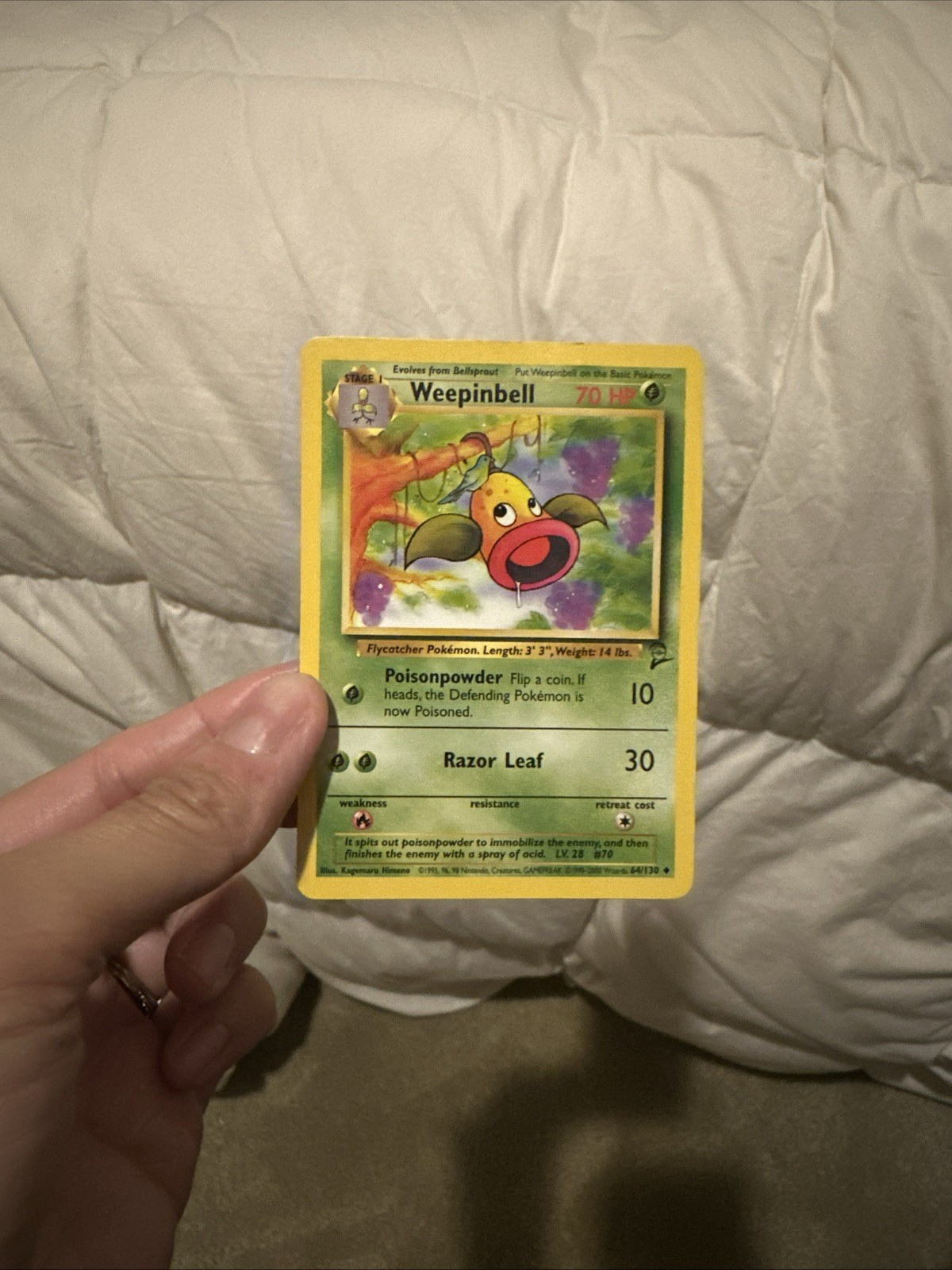 Weepinbell 64/130 Base Set 2 Uncommon Pokémon Card Mint