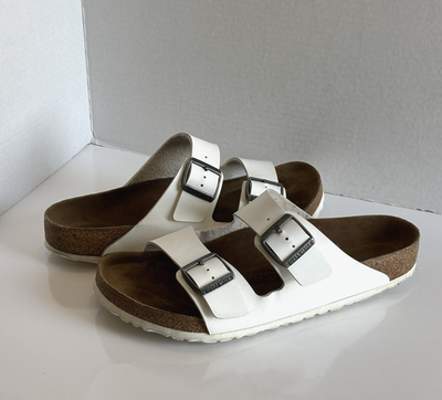 Birkenstock Arizona Birko-Flor Unisex Sandals White Leather  display picture 3