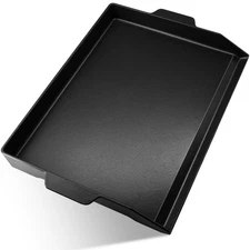 23'' x 16'' Cast Iron Griddle for Gas Grills and Range Oven, Large Flat Top U...