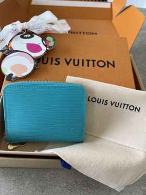 LOUIS VUITTON Takashi Murakami Zippy Coin Purse Cabira Blue