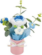 Crochet Flower Bouquet for Gift: Handmade Knitted Rose for Birthday Wedding Fest