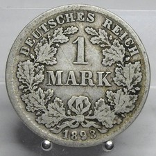Deutsches Reich, 1 Mark 1893 D, Silber .900