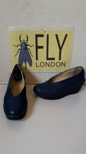 Fly London Slip On Leather Wedges Shoes Size UK 5 EU 38