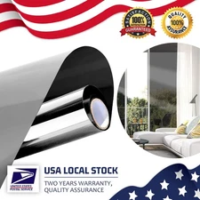 Black One Way Mirror Privacy Home Commercial Window Tint Film Reflect sunlight