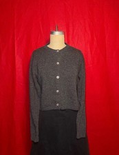 Miu Miu Charcoal Grey 100 Wool Knit Cardigan Sweater Women's Size IT 36 / US XS