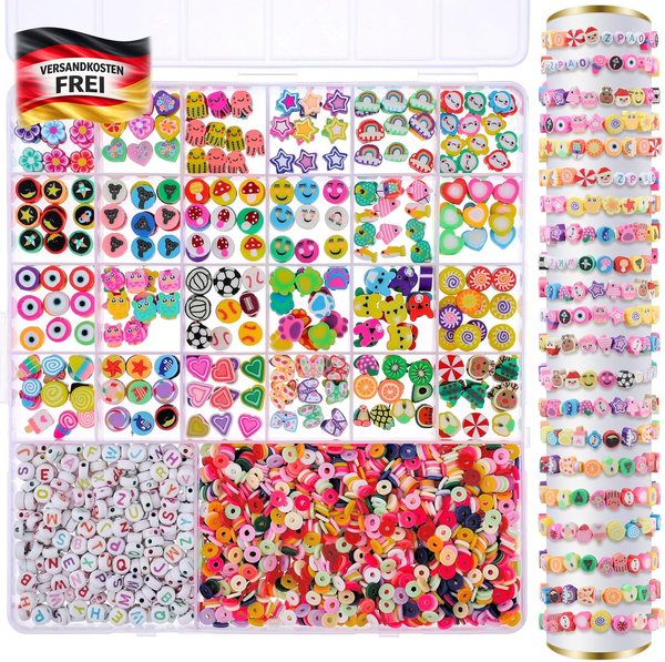 Bunte Perlen Set FüR Diy Schmuck ArmbäNder Und Ketten FüR Kinder Und Jugendliche-image
