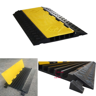 36'' Long 19.7'' wide 5 Channels Cable Wire Cover Protector Rubber Ramp speed bump