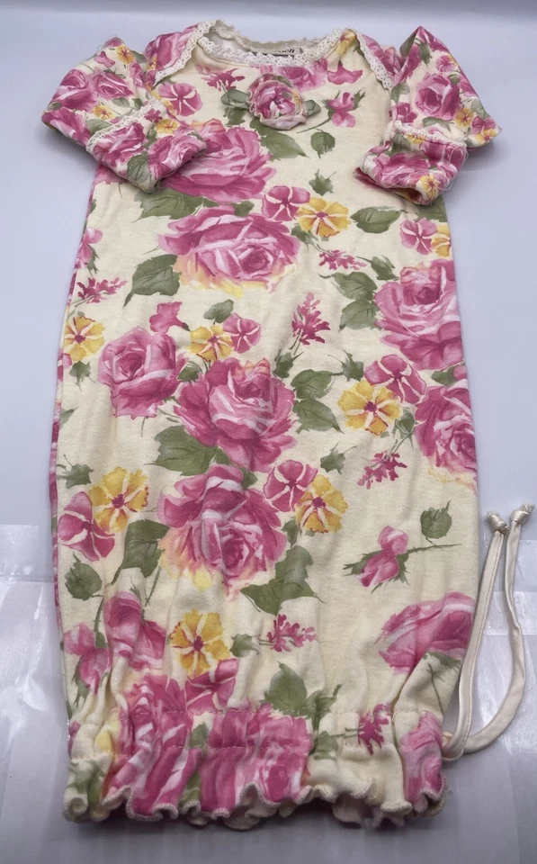 Vestido Floral Recién Nacido Boutique CachCach Vintage con Sombrero a Juego 0-3 Meses  Foto 3 de 4