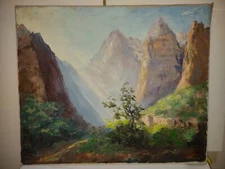 Arnold Lahee Oil Painting Barren Peaks Signed Dated 1960 Listed Vermont Artist