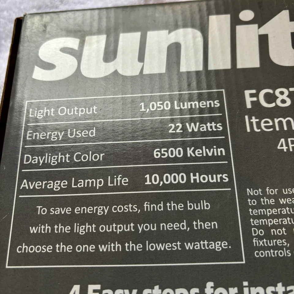 SUNLITE FC8T9/DL 22W 12 inch T9 Daylight Circline 4-Pin Light Bulb New In Box - Image 3 of 4