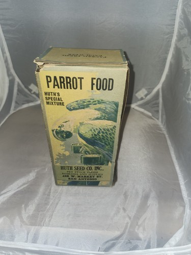 Graphic! 1920's Era Parrot Food Box Huth Seed Co. San Antonio Texas TX Rare!
