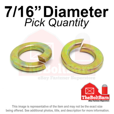 #ad #ad 7 16quot; Alloy Split Ring Lock Washers Alloy Steel Grade 8 Zinc Yellow Pick Qty $38.28