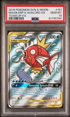 PSA 10 Magikarp & Wailord GX 2019 Pokemon #161 Sun & Moon Team Up