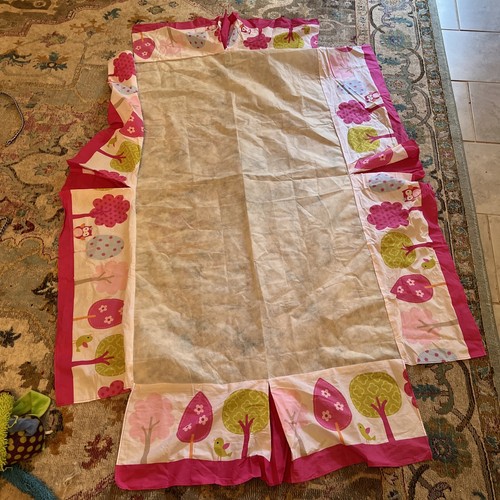 Circo Crib skirt dust ruffle Blue Pink Owls Trees eBay