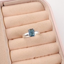 Natural London Blue Topaz Gemstone 925Sterling Silver Jewelry Handmade Boho Ring