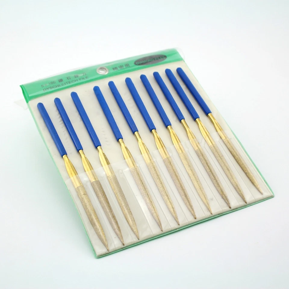 10Pcs 7" inch 180MM x 5MM Diamond Coated Needle HALF ROUND File Titanium Repair - Image 2 of 3