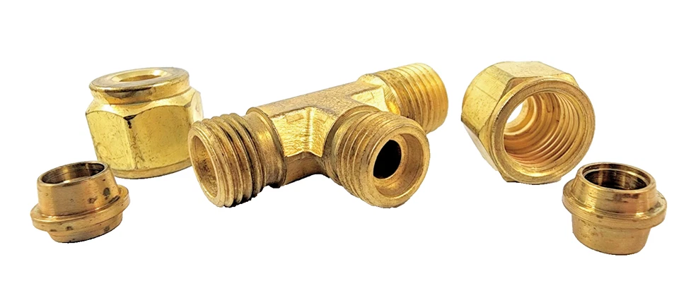 IMPERIAL BRASS MALE RUN TEES 1/4" MNPT TO 1/4" COMPRESSION (LOT OF 2) - Image 4 of 4