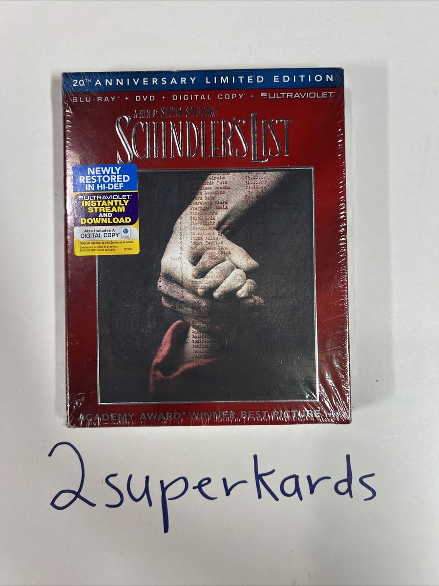 Schindler's List (Blu-ray/DVD, 2013, 3-Disc Set, 20th Anniversary